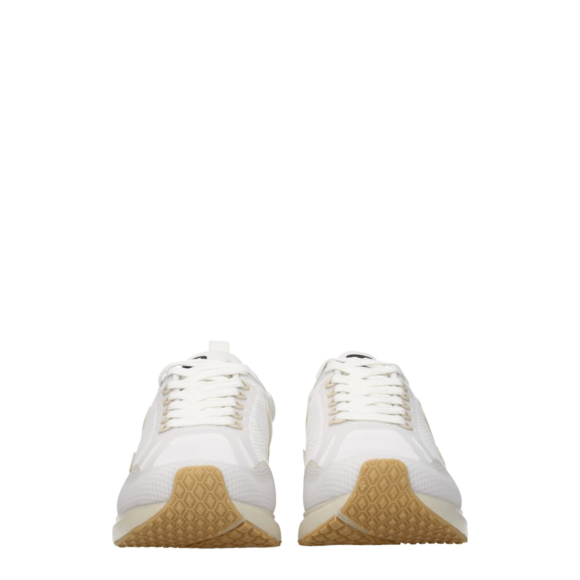 Veja White Fabric Sneakers - Sporty Glam Design