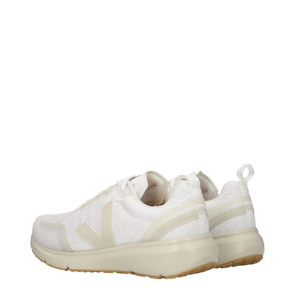 Veja White Fabric Sneakers - Sporty Glam Design