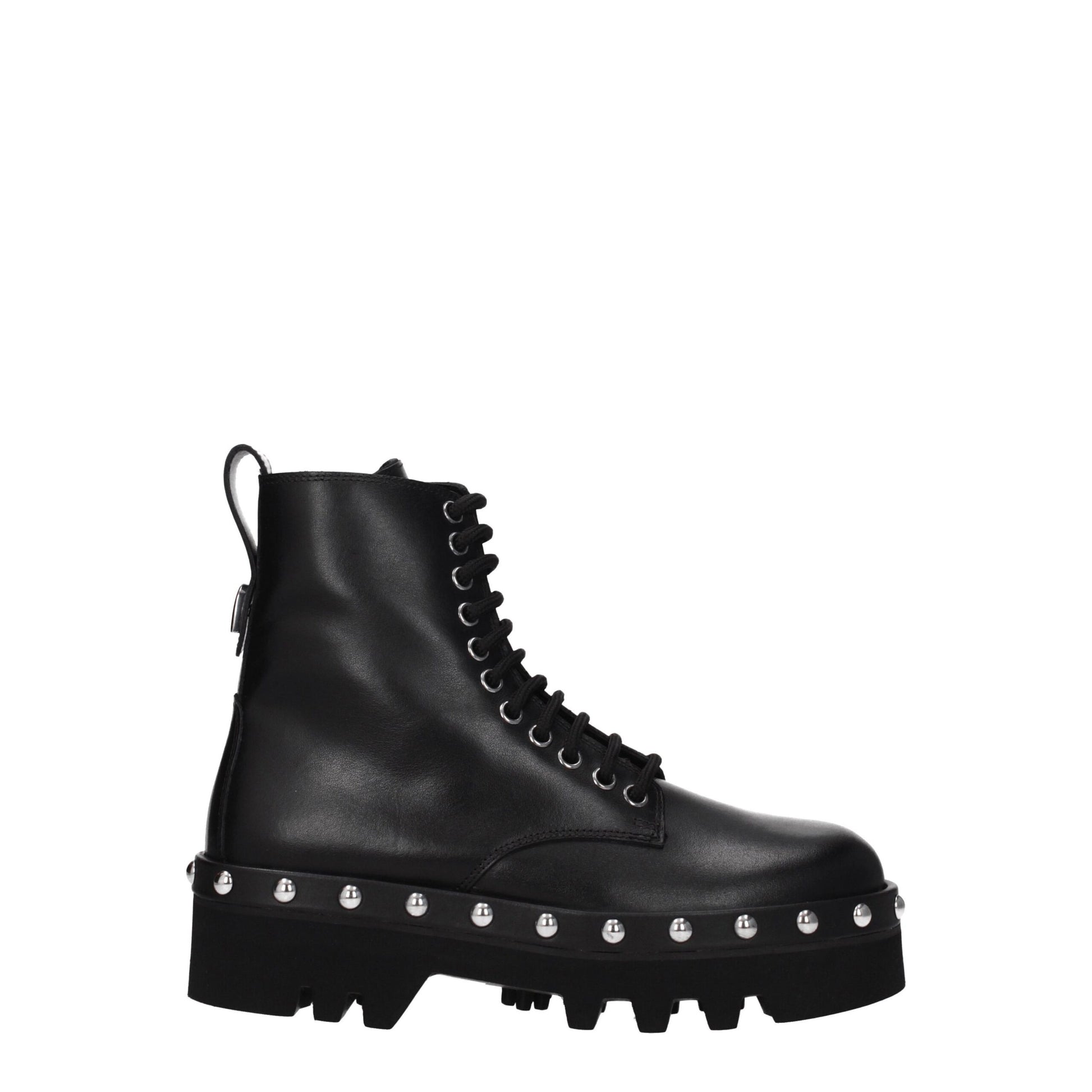 Furla Black Leather Ankle Boots with Vintage Effect
