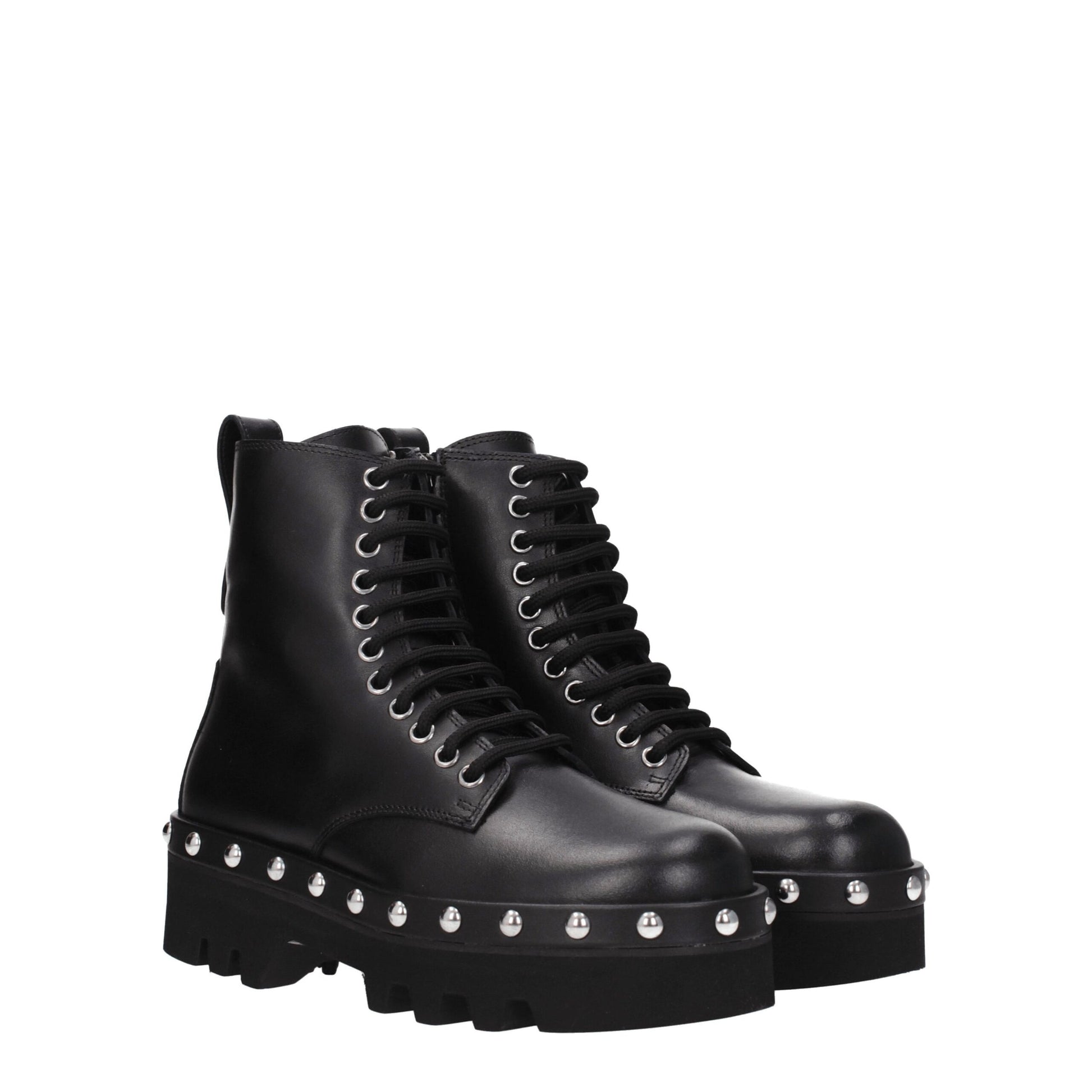 Furla Black Leather Ankle Boots with Vintage Effect