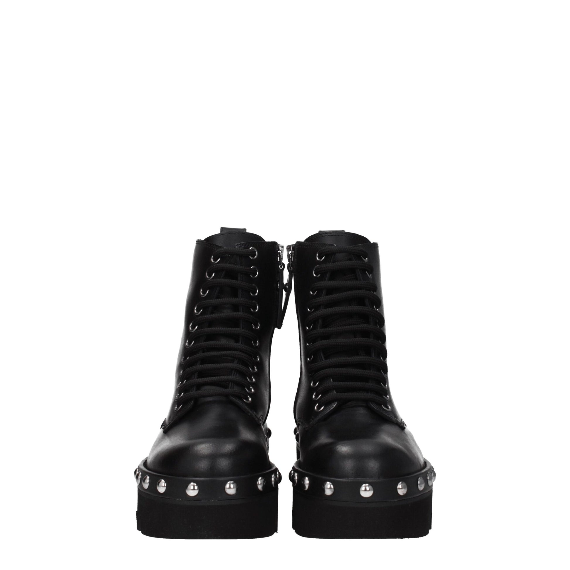 Furla Black Leather Ankle Boots with Vintage Effect