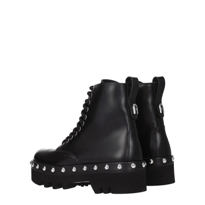 Furla Black Leather Ankle Boots with Vintage Effect