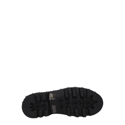 Furla Black Leather Ankle Boots with Vintage Effect