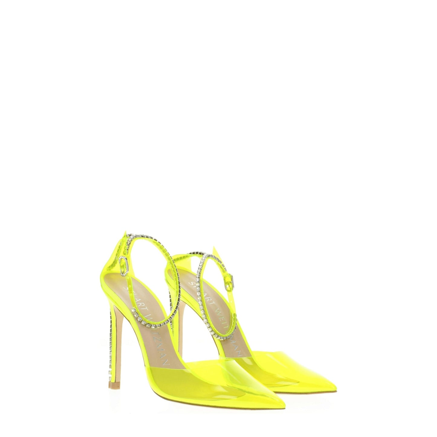 Stuart Weitzman Yellow PVC Sandal with Rhinestones