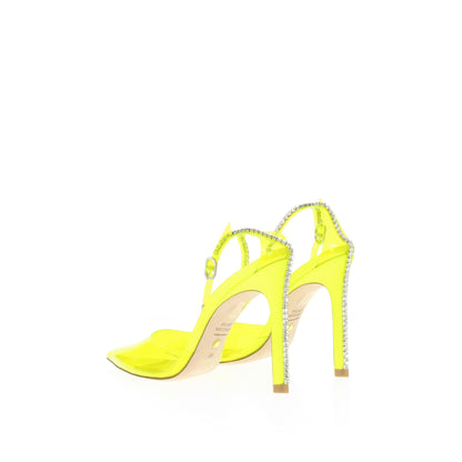 Stuart Weitzman Yellow PVC Sandal with Rhinestones