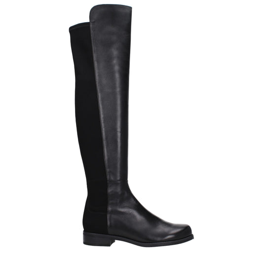 Stuart Weitzman Black Leather Boot - Vintage Style