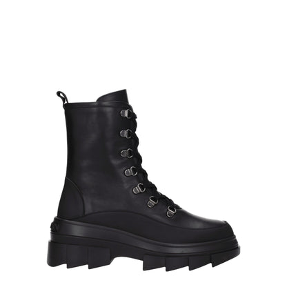Stuart Weitzman Black Leather Ankle Booties