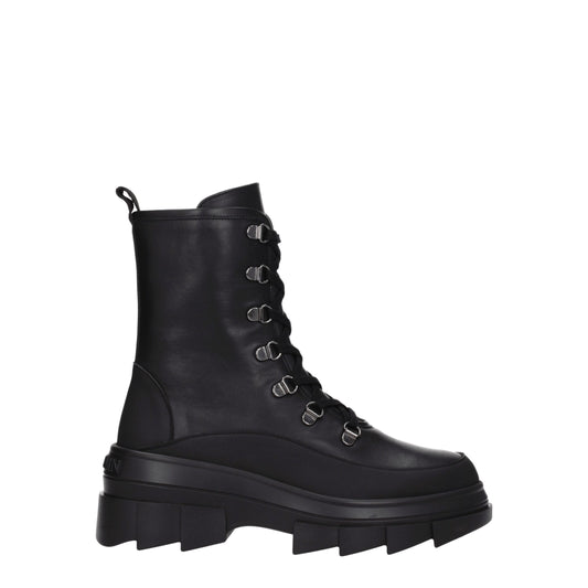 Stuart Weitzman Black Leather Ankle Booties