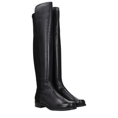 Stuart Weitzman Black Leather Boot - Vintage Style