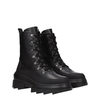 Stuart Weitzman Black Leather Ankle Booties