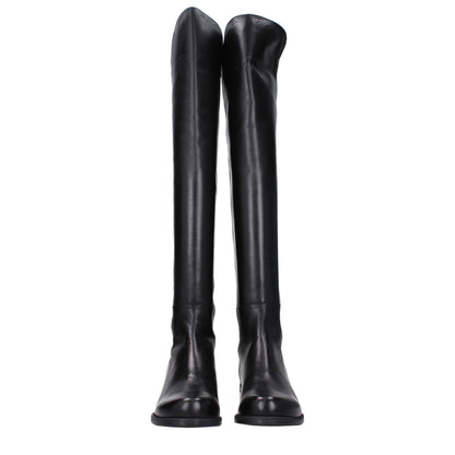 Stuart Weitzman Black Leather Boot - Vintage Style