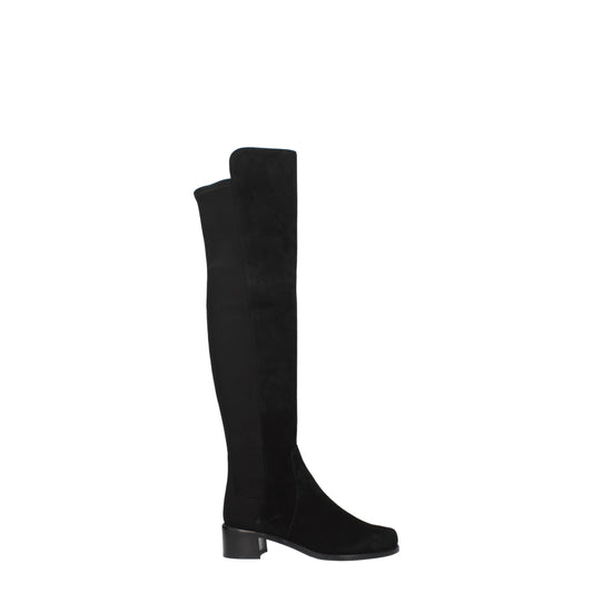 Stuart Weitzman Black Leather Boot - Classic Vintage Elegance