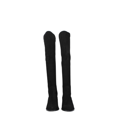 Stuart Weitzman Black Leather Boot - Classic Vintage Elegance