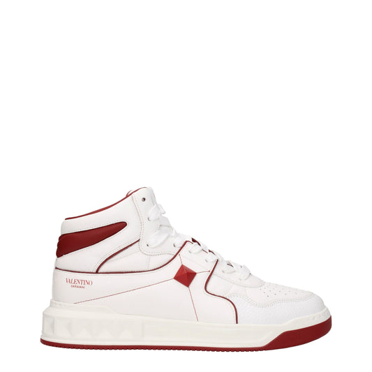Valentino Garavani White Leather Sneakers with Bold Design