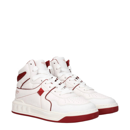 Valentino Garavani White Leather Sneakers with Bold Design