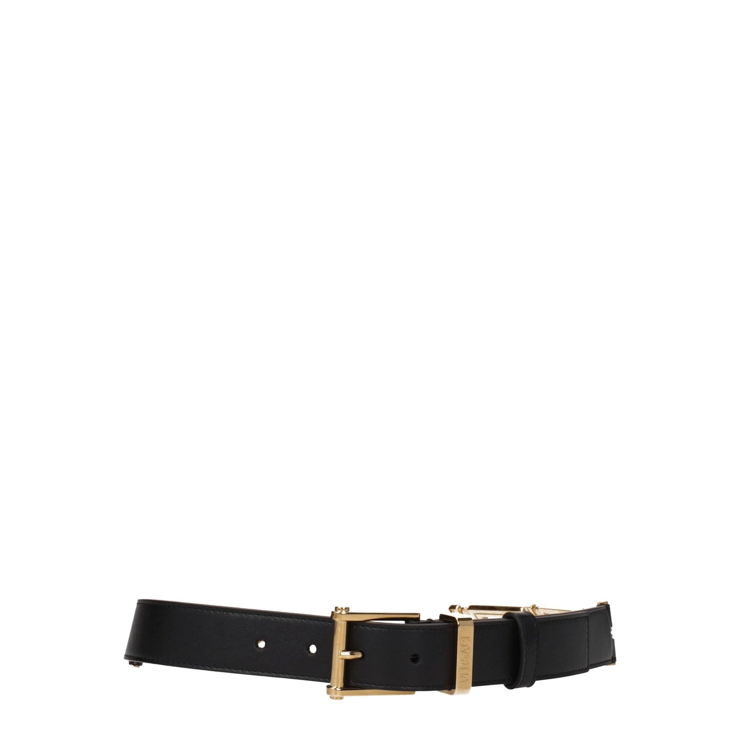 Versace Black Leather Belt - A Luxurious Statement Piece