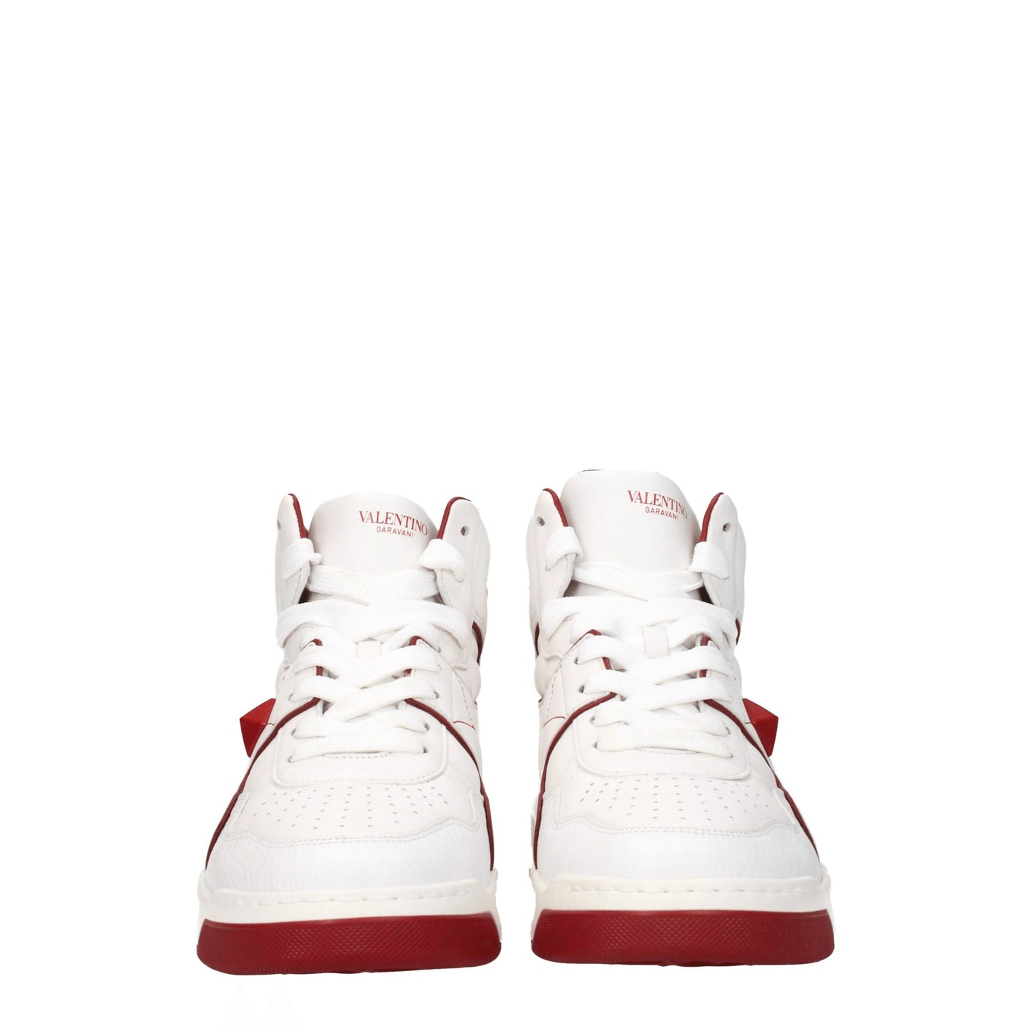 Valentino Garavani White Leather Sneakers with Bold Design