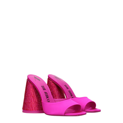 The Attico Pink Satin Sandal - Fuchsia Rhinestone Elegance