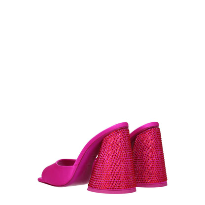 The Attico Pink Satin Sandal - Fuchsia Rhinestone Elegance