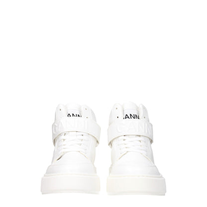 Ganni White Leather Sneakers - Stylish and Comfortable Streetwear