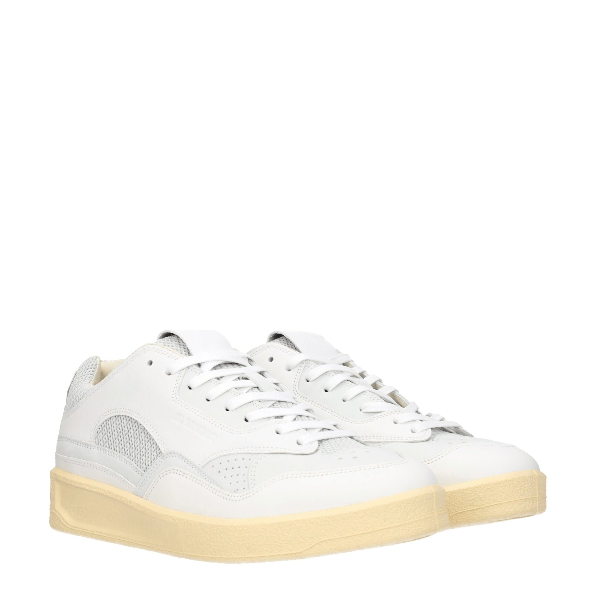 Jil Sander White Leather Sneakers - Sporty Glam Upgrade