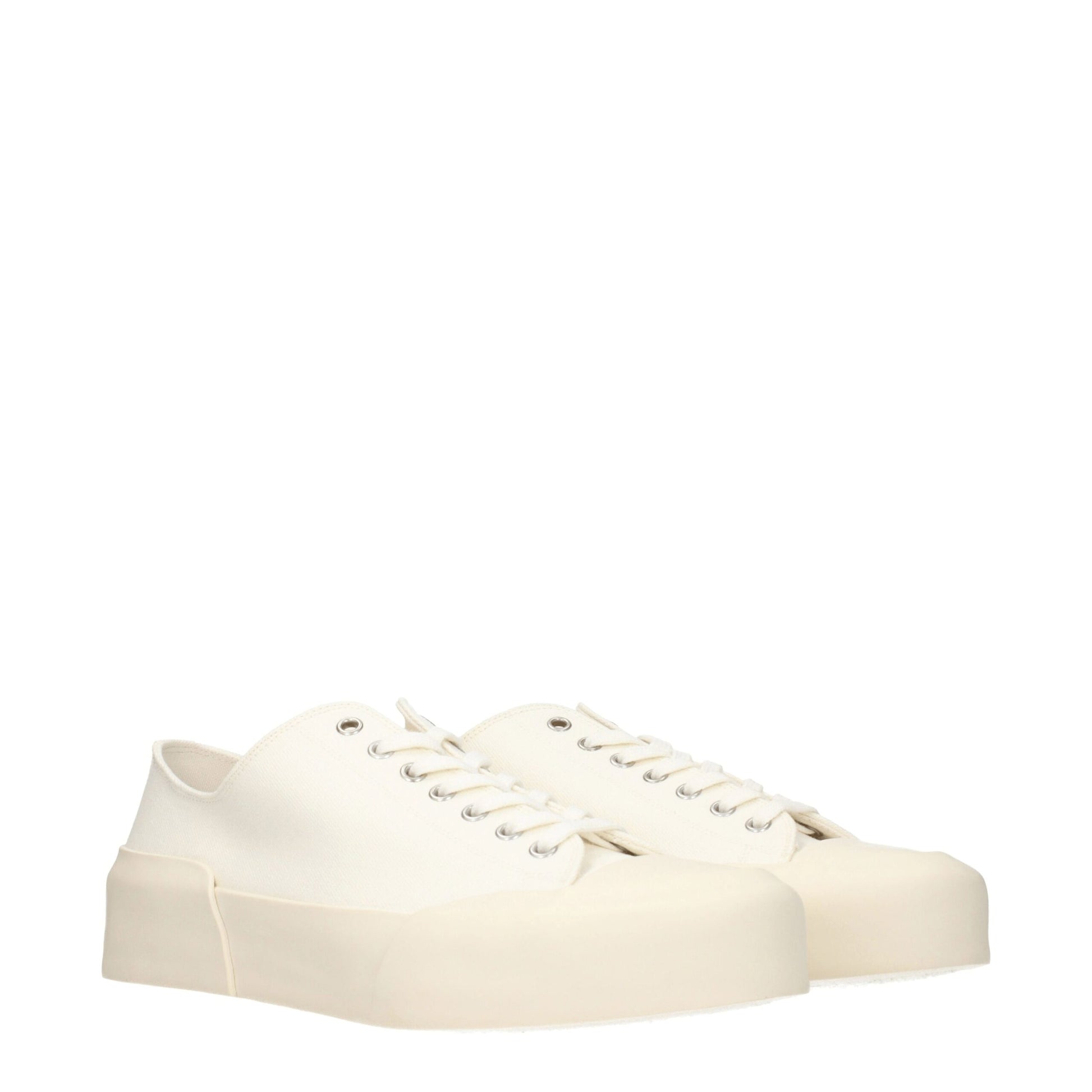 Jil Sander Beige Canvas Low-Top Sneakers