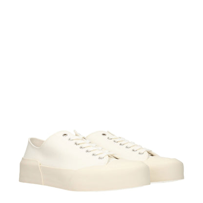 Jil Sander Beige Canvas Low-Top Sneakers