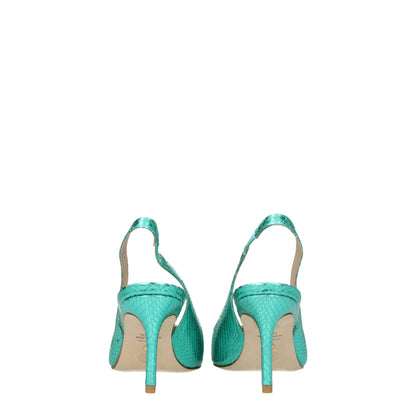 Stuart Weitzman Green Leather Sandal