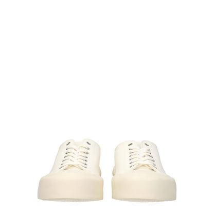 Jil Sander Beige Canvas Low-Top Sneakers