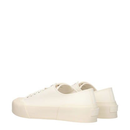 Jil Sander Beige Canvas Low-Top Sneakers