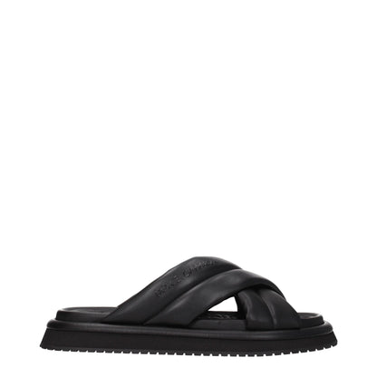 Dolce & Gabbana Black Leather Sandal for Men