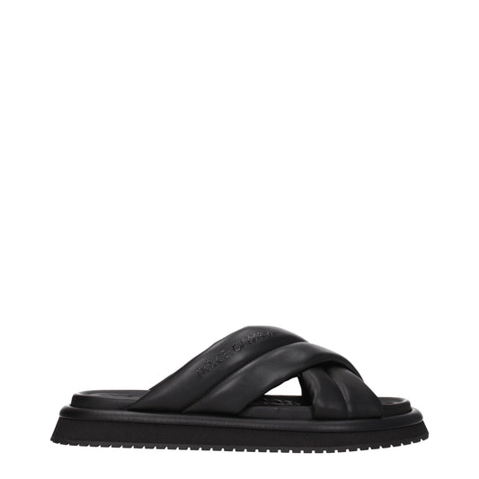 Dolce & Gabbana Black Leather Sandal for Men