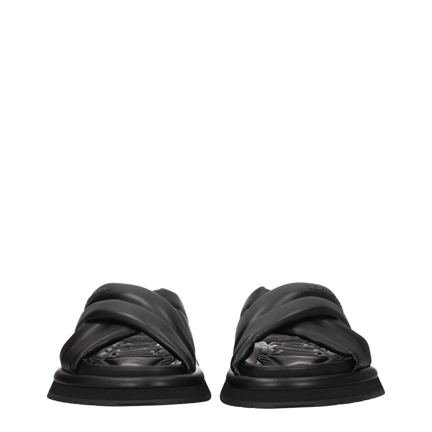 Dolce & Gabbana Black Leather Sandal for Men