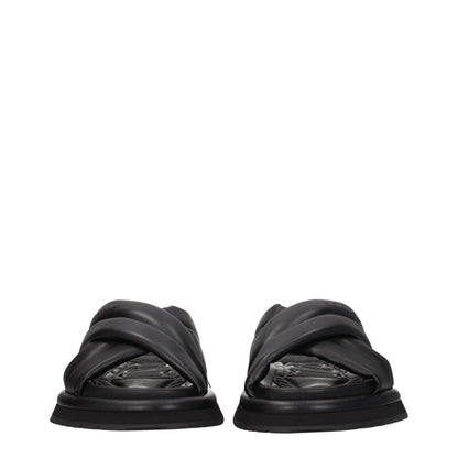 Dolce & Gabbana Black Leather Sandal for Men