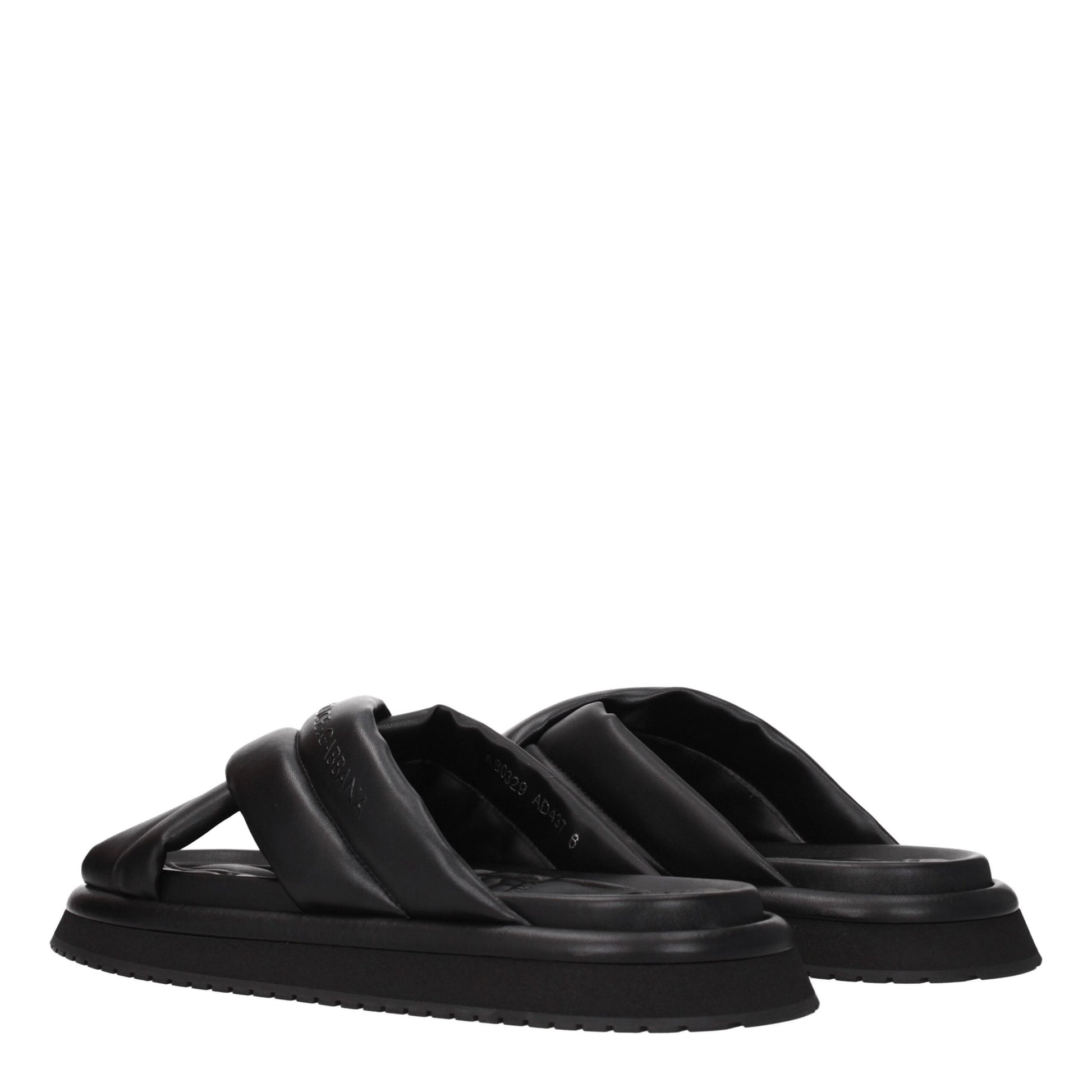 Dolce & Gabbana Black Leather Sandal for Men