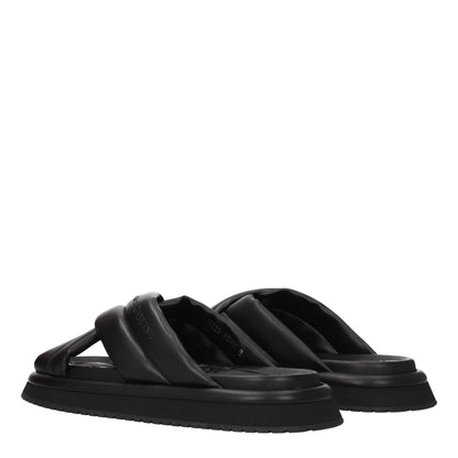 Dolce & Gabbana Black Leather Sandal for Men
