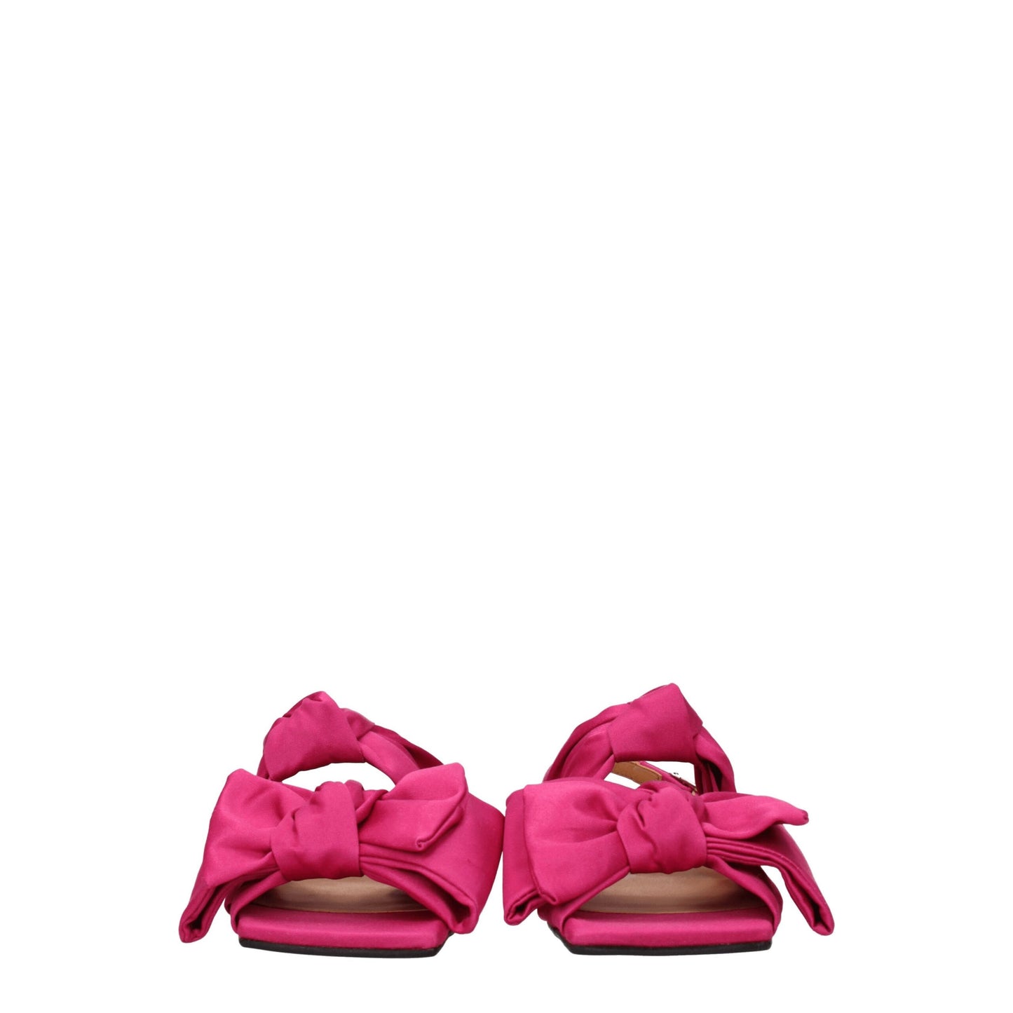 Ganni Pink Fabric Sandal - Fuchsia Front Detail Design