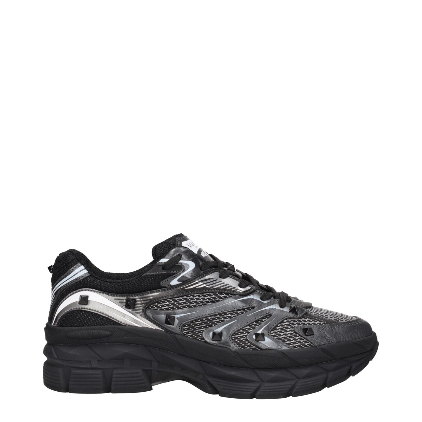 Valentino Garavani Black Fabric Sneakers with Studs
