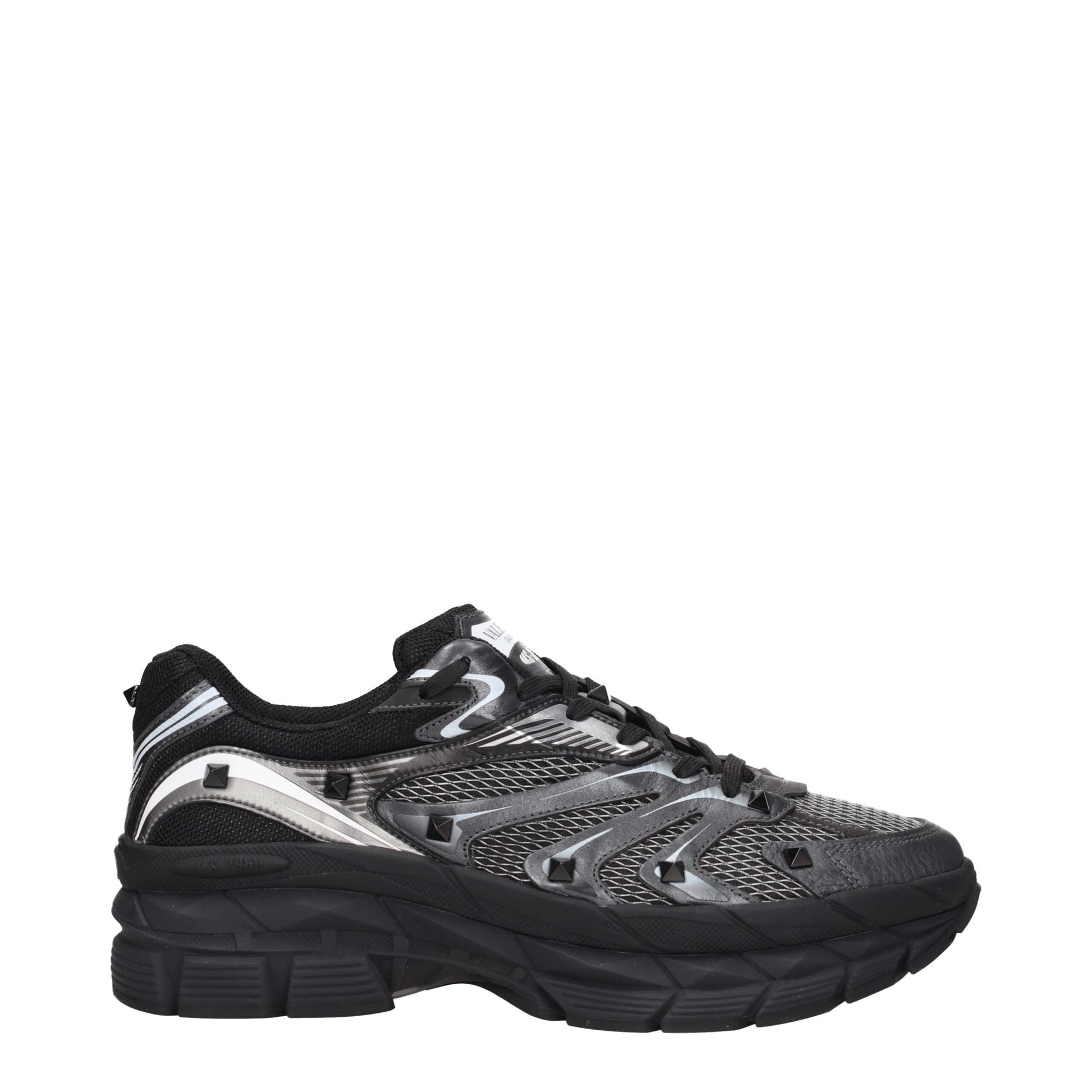 Valentino Garavani Black Fabric Sneakers with Studs