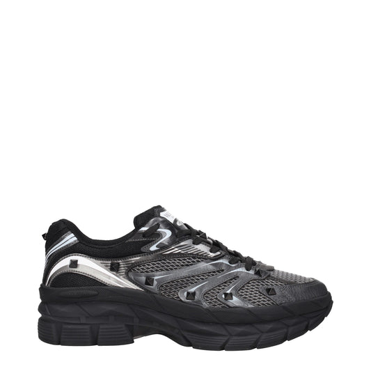 Valentino Garavani Black Fabric Sneakers with Studs