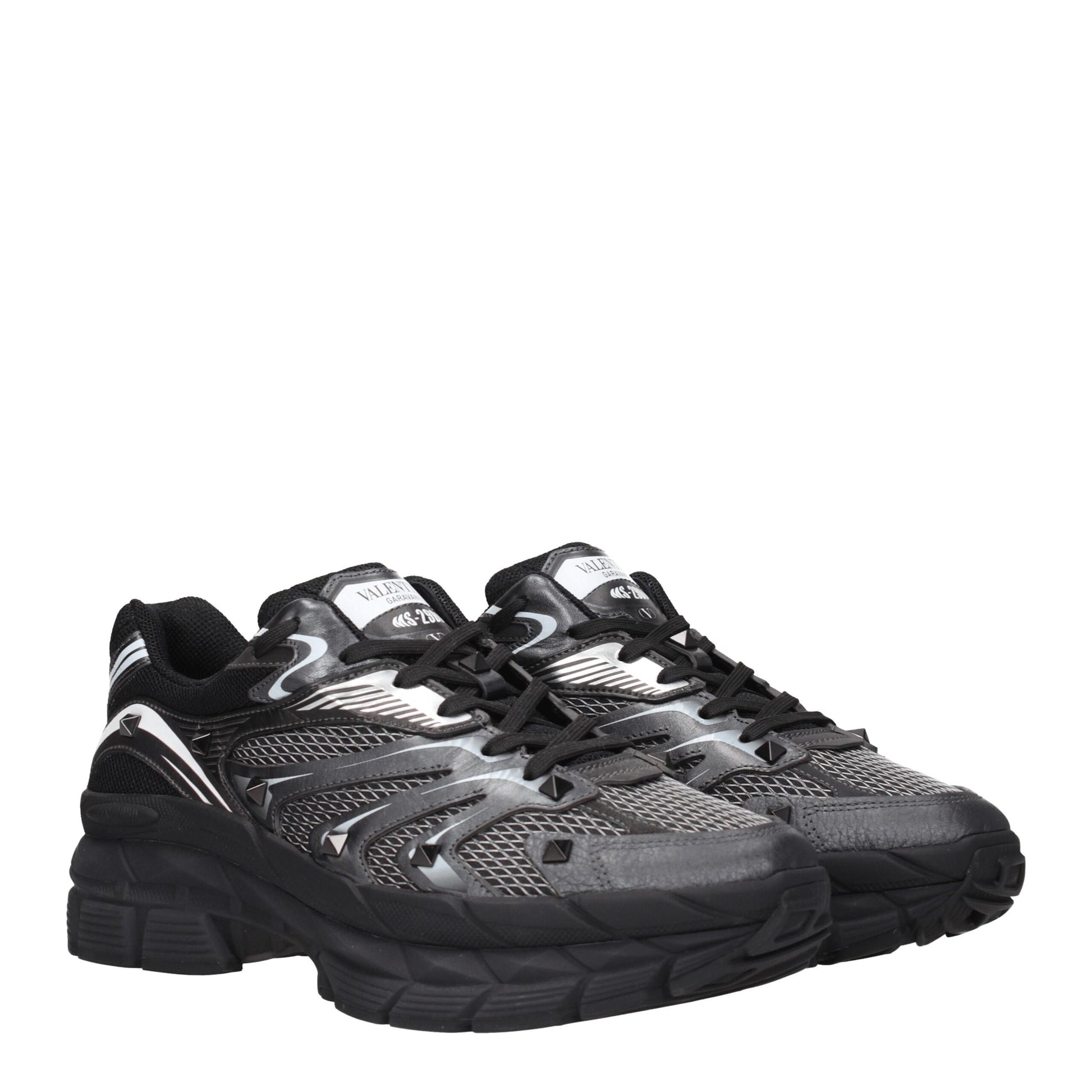 Valentino Garavani Black Fabric Sneakers with Studs