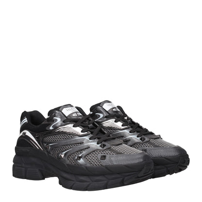 Valentino Garavani Black Fabric Sneakers with Studs