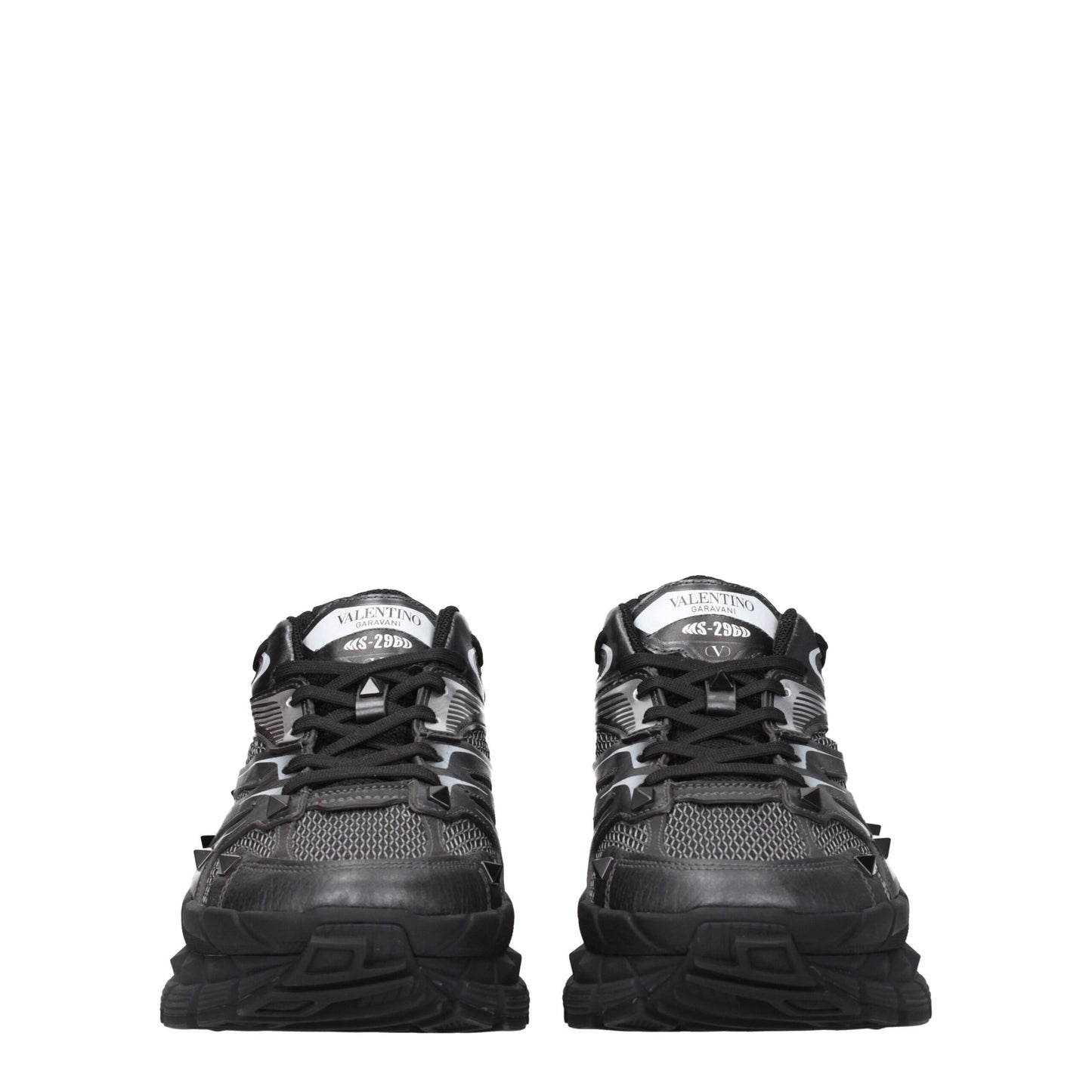 Valentino Garavani Black Fabric Sneakers with Studs