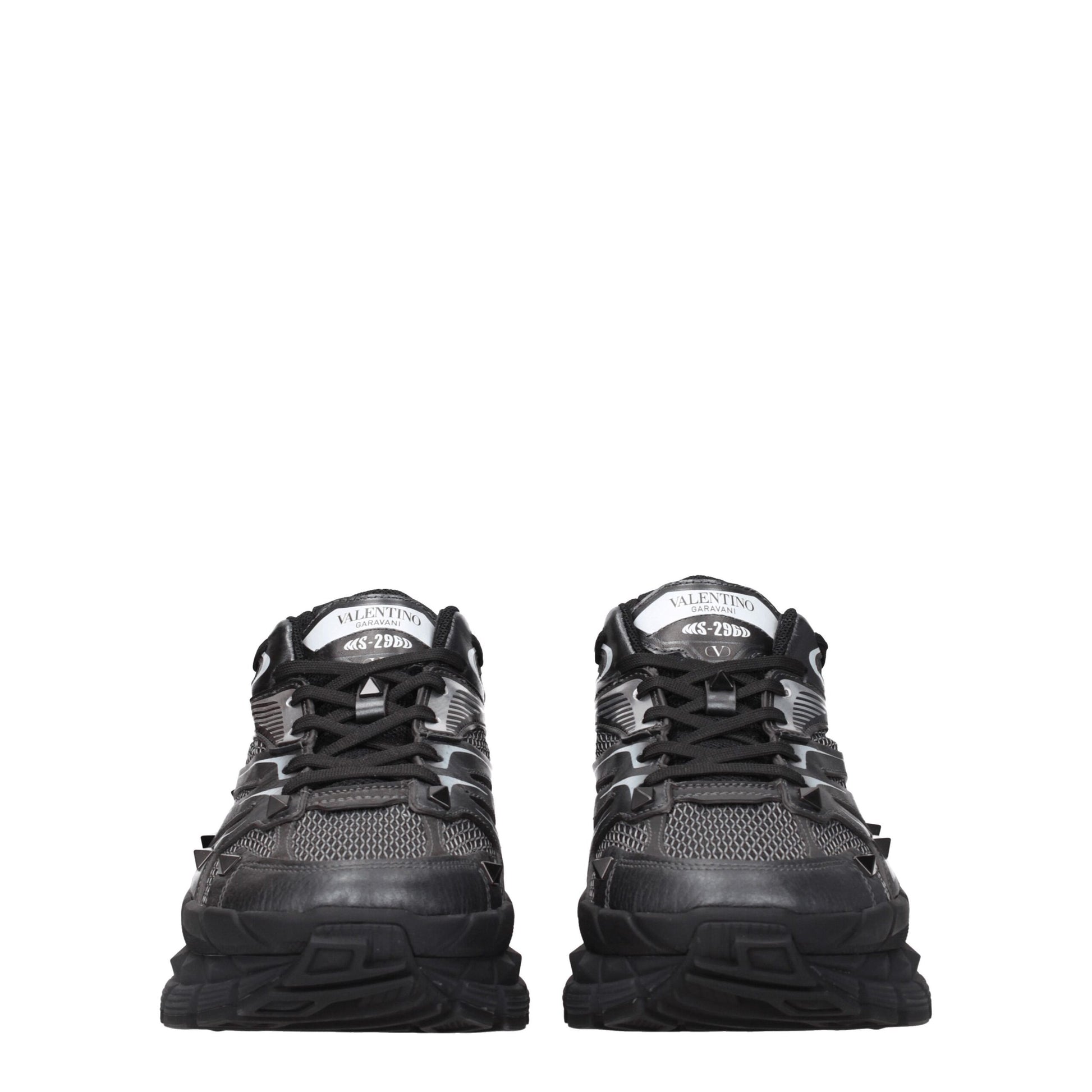 Valentino Garavani Black Fabric Sneakers with Studs