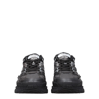 Valentino Garavani Black Fabric Sneakers with Studs