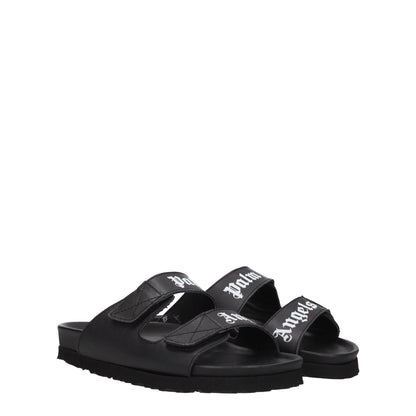 Palm Angels Black Leather Sandal