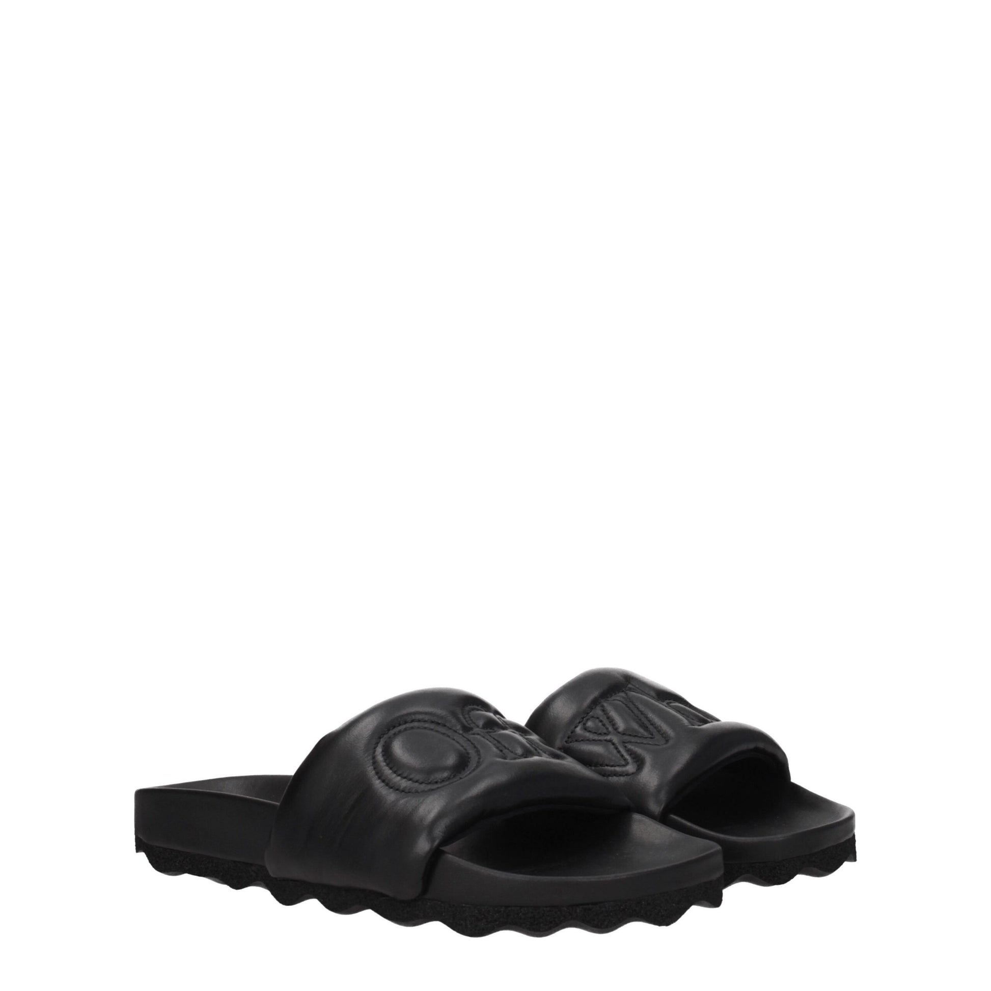 Off-White Black Leather Slipper