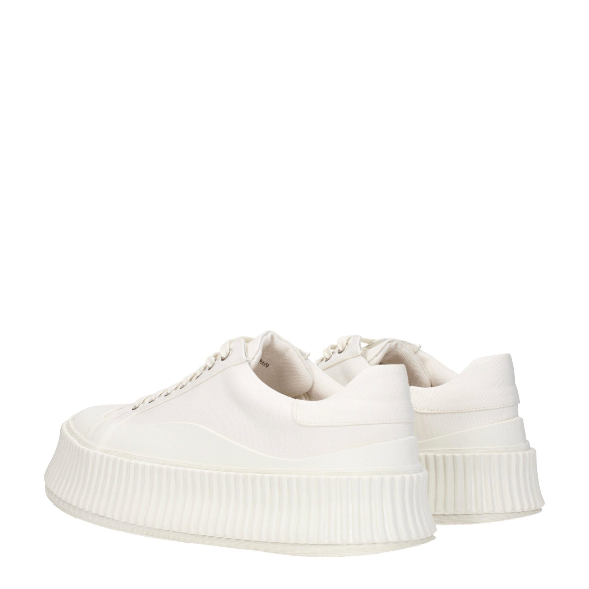 Jil Sander White Fabric Sneakers: Modern Elegance in Footwear