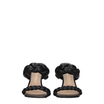 Stuart Weitzman Black Leather Sandal - PLAYA100LARS7077BLK