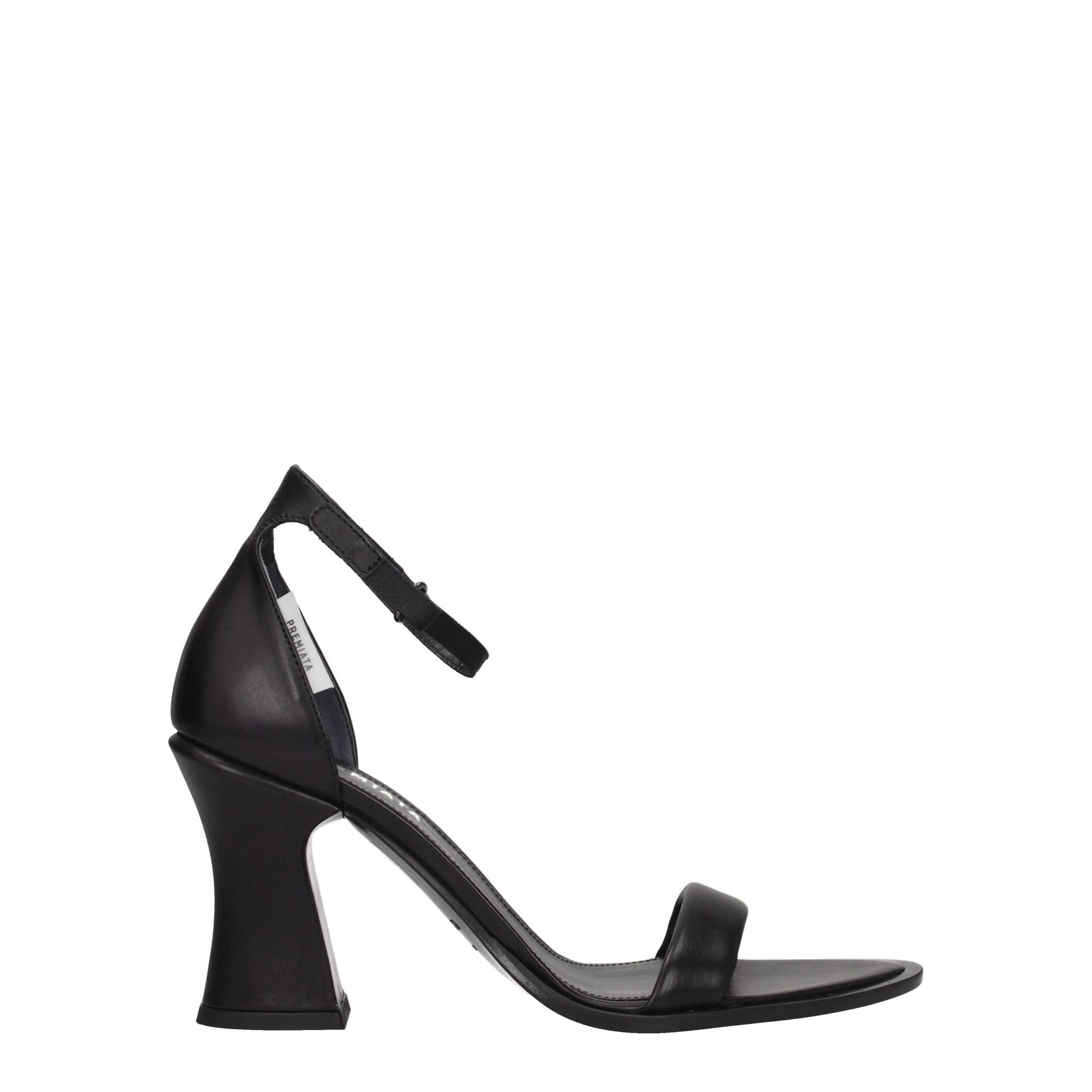 Premiata Black Leather Sandal - Vintage-Effect High Heels